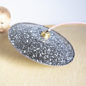Baladeuse en tôle émaillée mouchetée