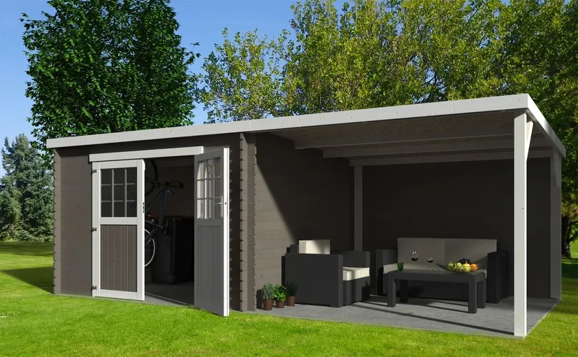 Carport avec abri de jardin – Eden 28 mm – 18.02 m2 – DECOR ET JARDIN – Image 3