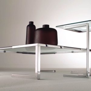 Bout de canapé Tempura – 40/40 cm – Verre